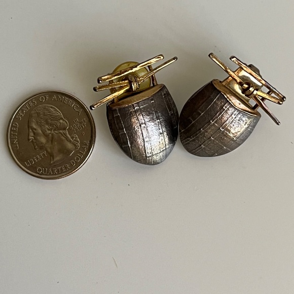 Carolyn Morris Bach Pierced Earrings Sterling Silver 18K Gold - Picture 4 of 14